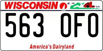 WI license plate 563OFO