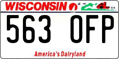 WI license plate 563OFP