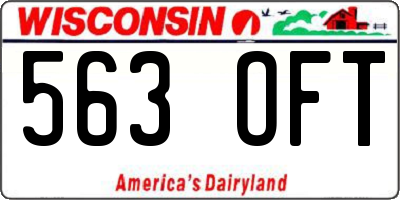 WI license plate 563OFT