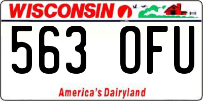 WI license plate 563OFU