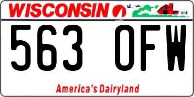 WI license plate 563OFW