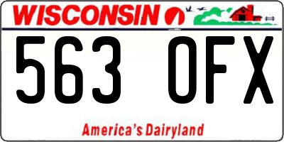 WI license plate 563OFX