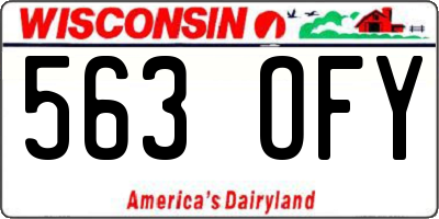 WI license plate 563OFY