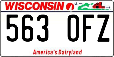 WI license plate 563OFZ