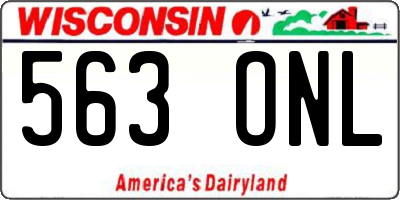 WI license plate 563ONL