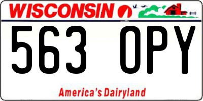 WI license plate 563OPY
