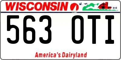 WI license plate 563OTI