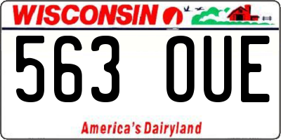 WI license plate 563OUE
