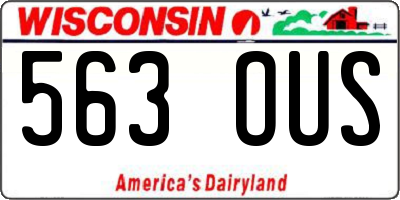 WI license plate 563OUS
