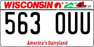 WI license plate 563OUU