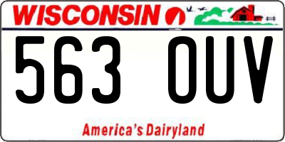 WI license plate 563OUV