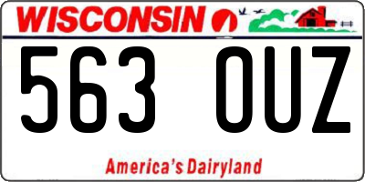 WI license plate 563OUZ