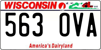 WI license plate 563OVA