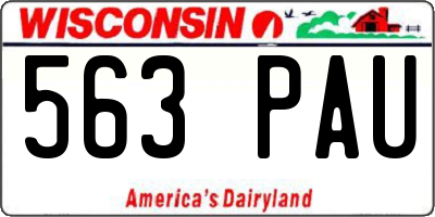 WI license plate 563PAU