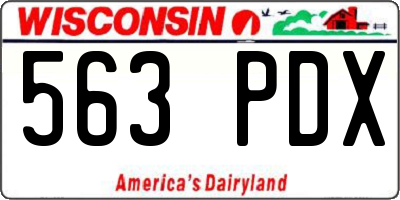 WI license plate 563PDX
