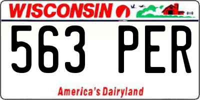WI license plate 563PER