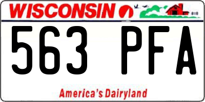 WI license plate 563PFA