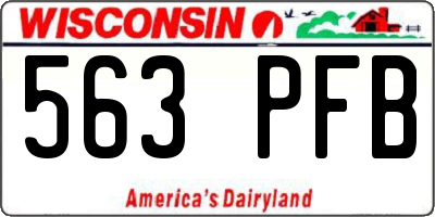 WI license plate 563PFB