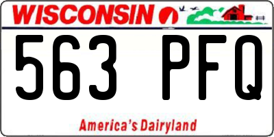 WI license plate 563PFQ