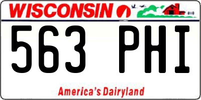 WI license plate 563PHI