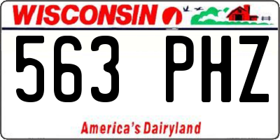 WI license plate 563PHZ