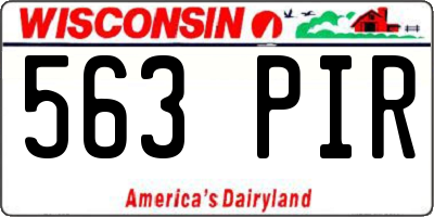 WI license plate 563PIR