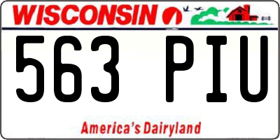 WI license plate 563PIU