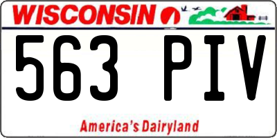 WI license plate 563PIV