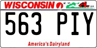 WI license plate 563PIY