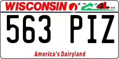 WI license plate 563PIZ