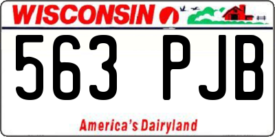 WI license plate 563PJB