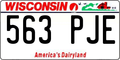 WI license plate 563PJE