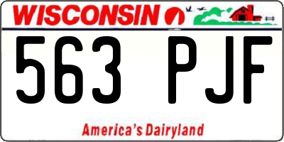 WI license plate 563PJF