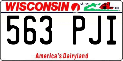 WI license plate 563PJI