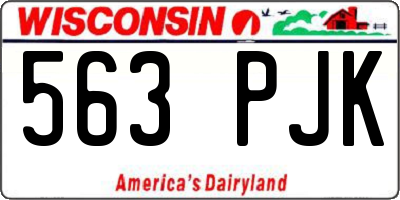 WI license plate 563PJK