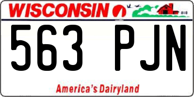 WI license plate 563PJN