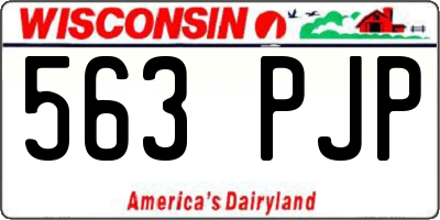 WI license plate 563PJP
