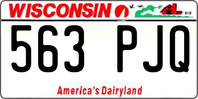 WI license plate 563PJQ