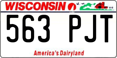 WI license plate 563PJT