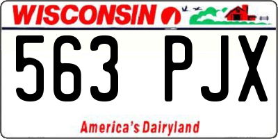 WI license plate 563PJX