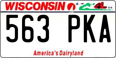 WI license plate 563PKA