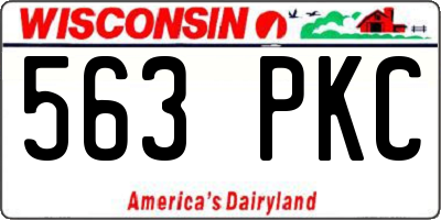 WI license plate 563PKC