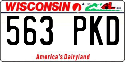WI license plate 563PKD