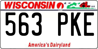 WI license plate 563PKE