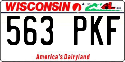 WI license plate 563PKF