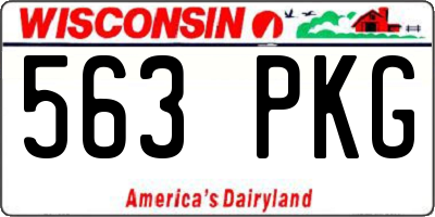WI license plate 563PKG