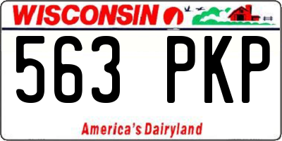 WI license plate 563PKP