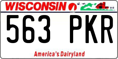 WI license plate 563PKR