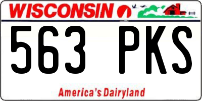 WI license plate 563PKS