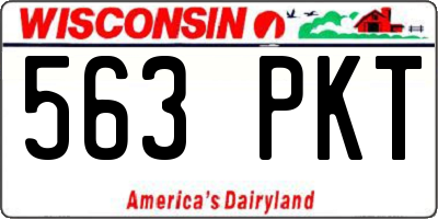WI license plate 563PKT